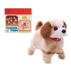 Cachorro Cachorrinho Pelúcia Pula Anda Late Brinquedo Pilha