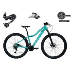 Bicicleta Aro 29 Absolute Hera Feminina Shimano Deore E Altus 27v Hidráulicos Garfo Trava - Verde Tam.15