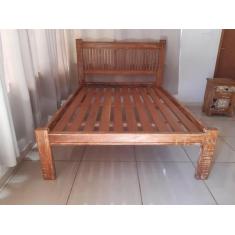 Cama de Casal madeira maciça de demolição peroba rosa - Carapina
