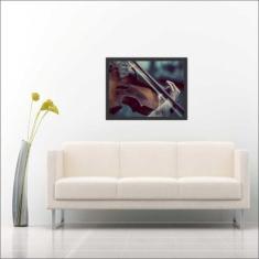 Quadro Decorativo Instrumento Violino Decorações Com Moldura - Vital Q