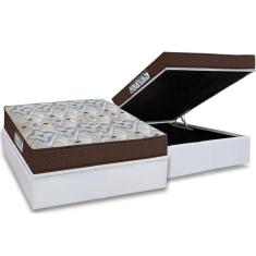 Cama Box Baú Casal: Colchão Anatômico Ortobom D45 / Ep Iso 150 Mega Firme + Base White(138X188)