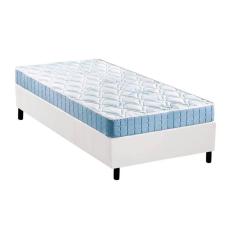 Cama Box Solteiro: Colchão Espuma Anjos Querubim + Base Crc Courano White(88X188)