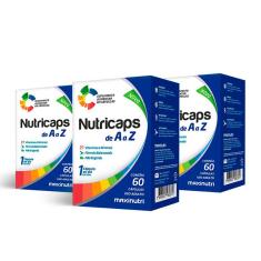 Kit 03 Nutricaps A a Z Polivitaminico 60 Capsulas Maxinutri