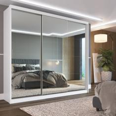 Guarda Roupa Casal 3 Portas Com Espelho 4 Gavetas 100% Mdf Lo