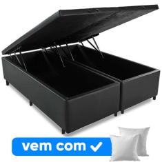 Cama Box Baú Queen Base 158x198cm Varias Cores + 2 Travesseiros OR - C
