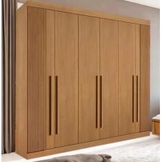 Guarda Roupas Casal Da Vinci Plus Ripado 6Pts 100% MDF DDoro Móveis - 