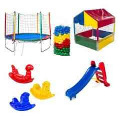 Cama Elástica Pula Pula 2,30m + Piscina de Bolinhas 1,00m + 500 Bolinh