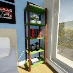 Estante Multiuso Madeira Maciça 5 Prateleiras Colors - MaderSilva