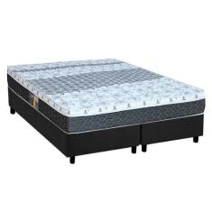 Cama Box King: Colchão Molas Bonnel Castor System Class + Base CRC Sue