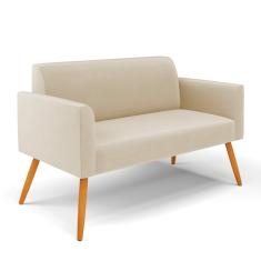 Sofá Namoradeira Pés Palito Castanho Marisa Suede D03 - D?Rossi