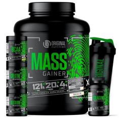 Kit Mass Gainer 1800g + BCAA + Creatina 100g + Glutamina 100g + Colágeno + Shaker-Original Nutrition-Unissex