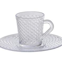 Xicara Com Pires Luxxor 120Ml Cristal Ref 1144