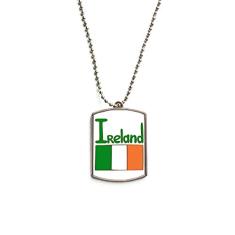 DIYthinker Colar com pingente de corrente de aço inoxidável com bandeira nacional da Irlanda para animais de estimação