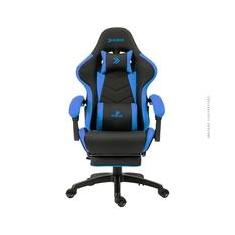 Cadeira Gamer KBM! GAMING Tempest CG500, Preta e Azul, Com Almofadas, Descanso Para Pernas Retrátil, Reclinável - KGCG500PTAZ