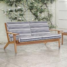 Sofá 2 Lugares Lótus Stain Játobá Acquablock Espaco Casa e Jardim Listrado/Jatobá