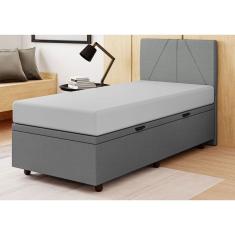 Base Cama Baú Solteiro Linho SkyBox