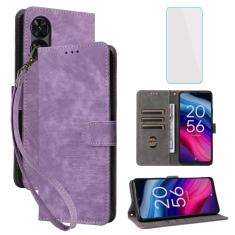 IUQXU Capa carteira para celular TCL 50 XE NxtPaper 5G / TCL 50 XE 5G com protetor de tela [bloqueio RFID] Suporte de cartão suporte para celular feminino masculino para TCL 50XE TCL50 XE NxtPaper 5G