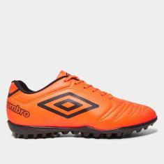 Chuteira Society Umbro Class Unissex, Laranja, Preto, 42