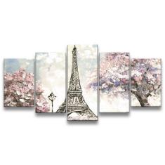 Quadro Decorativo 129x63 Sala Quarto Torre Eiffel Paris - Mv Decor