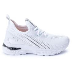 Tênis Infantil Vili Calce Fácil para Escola Passeio Unissex, Branco, P