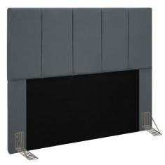 Cabeceira Para Cama Box Casal King 193cm Pérola D10 Suede Cinza - Mpoz