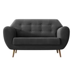 Sofá 2 Lugares Beegees Suede Grafite - Mobly