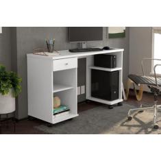 Mesa / Escrivaninha Para Computador MI Com Rodízios Cor Branco - PT