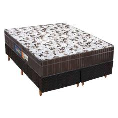 Cama Box Queen: Colchão Ortopédico Polar D28/Ep Orthoface + Base Crc Rústico Black(158X198)