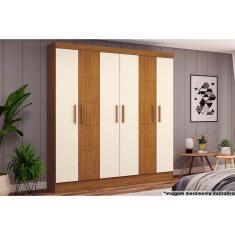 Guarda Roupa 6 Portas e 2 Gavetas Briz B73 Nature/Off White - Henn