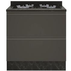 Balcão Cooktop Bartira Linea 4 Bocas 1 Gaveta Com Porta Basculante Grafite