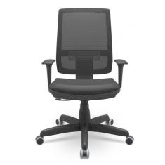 Kit 5 Cadeiras De Escritório Presidente Brizza Plaxmetal Preto