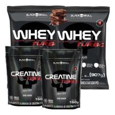 Combo 2x Whey Protein Turbo+ Creatina Black Skull-Unissex