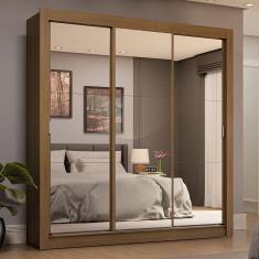 Guarda Roupa Casal Sublime Plus 3 Portas de Correr 4 Gavetas MDP Rustic Madesa