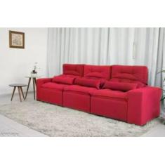 Sofá Retrátil e Reclinável com 2,00m/2,50m de Largura em Tecido Suede 