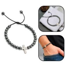 Pulseira De Hematita Crucifixo Regulável - FORNECEDOR 1