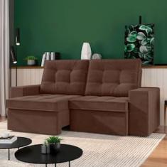 Sofá 3 Lugares Luizzi Monet com Assento Retrátil e Reclinável, Revestido em Veludo - 191cm de Largura