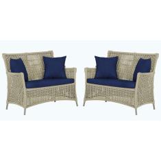 2 Sofás área Externa Igapó Alumínio Fendi Corda Náutica E10 Rami