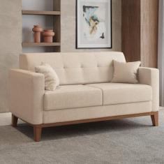 Sofá 2 Lugares Narvik Linho Bege - Keva