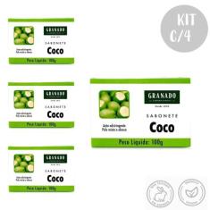 Kit c/4 Sabonetes em Barra Coco 100g Pele Mista e Oleosa Granado