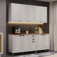 Cozinha Completa Firenze 10 Portas 2 Gavetas Branco - Indekes - Indéke