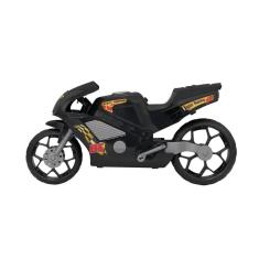 Super Moto 360 Preta Esportiva Brinquedo Infantil 39Cm