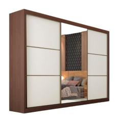 Guarda Roupa Bragança 1 Porta Espelhada MDF - Móveis Europa - Moveis E