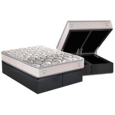 Cama Box Baú Queen: Colchão Espuma Herval ErgoPlus/EP + Base CRC Suede