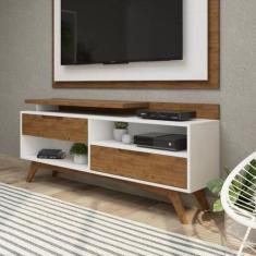 Rack para TV até 55 Polegadas 100% MDF 150cm Pés em Madeira Maciça 2 G