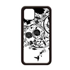 Plantas de flores preto branco arte grão contorno para iPhone 11 Pro Max capa para celular Apple