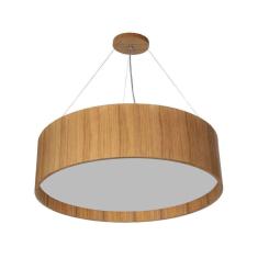 Lustre Pendente Madeira Redondo 40X16Cm