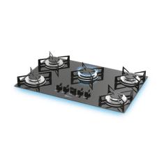 Fogão Cooktop Fischer 5Q Gás Mesa Vidro Preto 