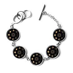 DIYthinker Pulseira com formato de totem, lua de sol, pulseira com pingente de corrente