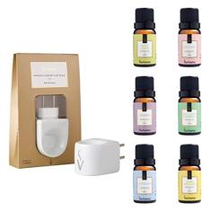 Kit Aromatizador Elétrico Difusor e 6 Essências Sortidas Via Aroma 10ml