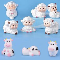 Miniatura sheep lamb cow estatuetas estatuetas animais fada ga